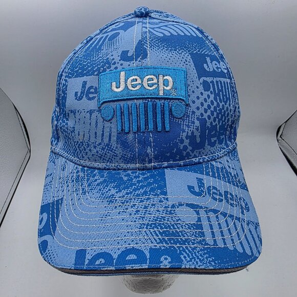 Jeep Logo Mens Blue Hat Casual Baseball Cap Adjustable Outdoors Lightweight - Picture 1 of 9